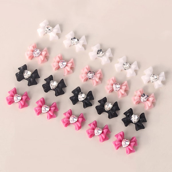 Nail Supplies Nail Charms 10st Dragon Heart Bow Nail Charms Re A233