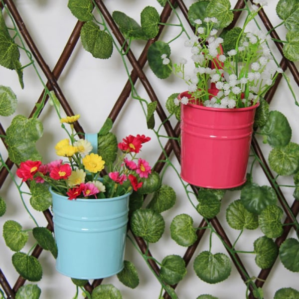 Köp hängande blomkruka vas järn blomma balkong krukor planteringsmaskiner  vägg ha Purple | Fyndiq