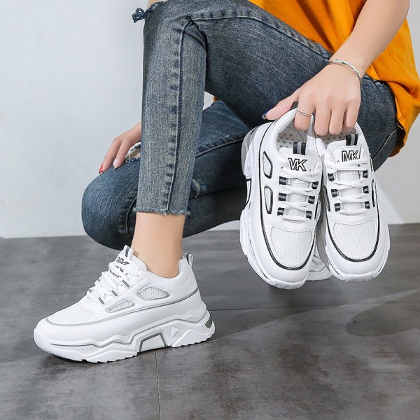 Köp kvinnor sneakers skor tjocka sneakers mode lätt plattform fot Silver 40  | Fyndiq