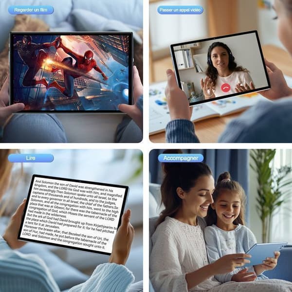 10,1" IPS 2,5D Tablet Android 13 LoseiPad Octa-core 6+64Go (128Go Utökningsbar) GPS 5+13MP Dual SIM 6000mAh Blå
