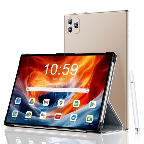 10,1" IPS 2,5D Tablet Android 13 LoseiPad Octa-core 6+64Go (128Go Utbyggbar) GPS 5+13MP Dual SIM 6000mAh Guld