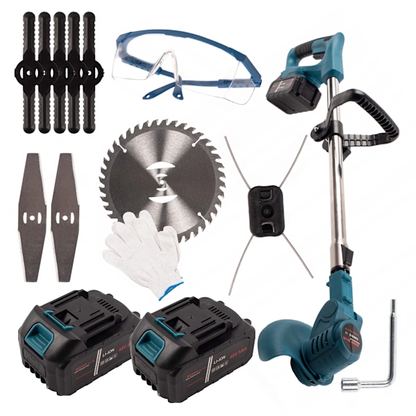 BATTERIDRIVEN GRÄSTRIMMER 48V 2X BATTERIER TELESKOPISK XXL-SET