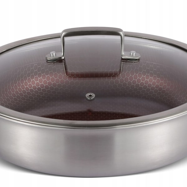 Sautépanna med lock 2,8 L i rostfritt stål med non-stick-beläggning – Edenberg EB-14923
