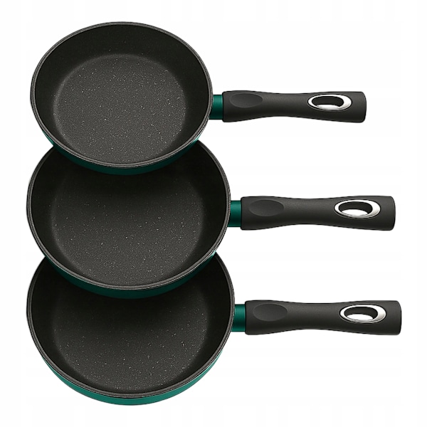 Edenberg stekpanneset i 3 delar – 20/24/28 cm – gas, induktion, non-stick-beläggning, smidd aluminium