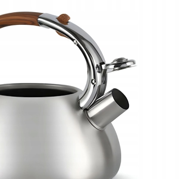 Vattenkokare Edenberg – Visselkokare i Rostfritt Stål med Träeffekt Handtag, 3 L – EB-1400W
