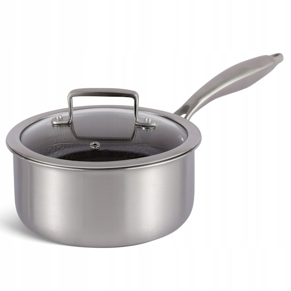 Kastrull med lock 1.5l rostfritt stål Edenberg 16 cm × 8,5 cm - trelagers non-stick-beläggning - alla spishällar - flerskiktsbotten EB-17004