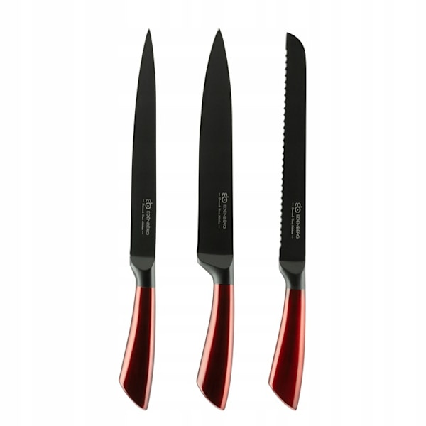 Knivset 6 delar i kolstål med knivställ – Edenberg EB-936