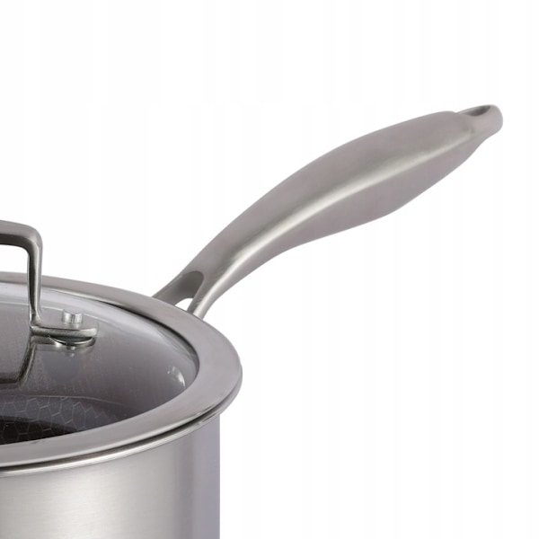Kastrull med lock 1.5l rostfritt stål Edenberg 16 cm × 8,5 cm - trelagers non-stick-beläggning - alla spishällar - flerskiktsbotten EB-17004