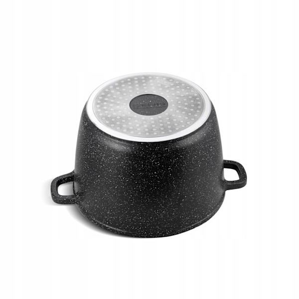 Gryta med glaslock 6.2 l - aluminium - marmorbelagd non-stick-yta - 24 cm×16 cm- induktionskompatibel - svart - pfoa-fri - Edenberg EB-8131