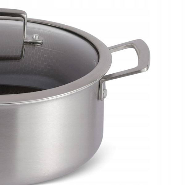Gryta med lock i rostfritt stål 3,5 L med non-stick-beläggning – Edenberg EB-17057