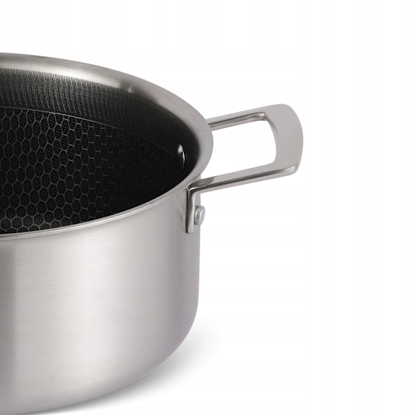 Gryta med glaslock i rostfritt stål 2,8 L med non-stick-beläggning – Edenberg EB-17051