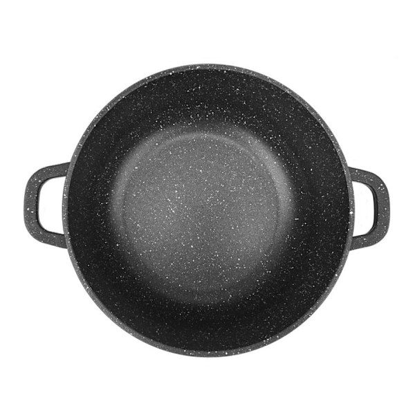 Kastrullset 6-delars Hemberg - non-stick marmor grytset 2.3/4.5/6.8 l - gjutet aluminium med glaslock - svart - induktion HB-7016