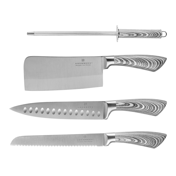 Knivset i rostfritt stål 8 delar med roterande ställ – Edenberg EB-914