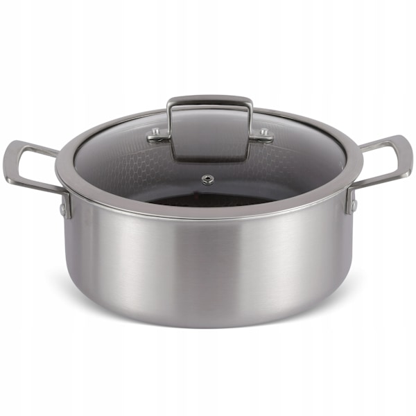 Gryta med lock i rostfritt stål 3,5 L med non-stick-beläggning – Edenberg EB-17057