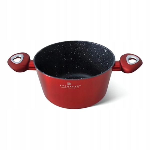Kastrullset Edenberg EB-7433 – 8-delat set med grytor i röd marmorbeläggning
