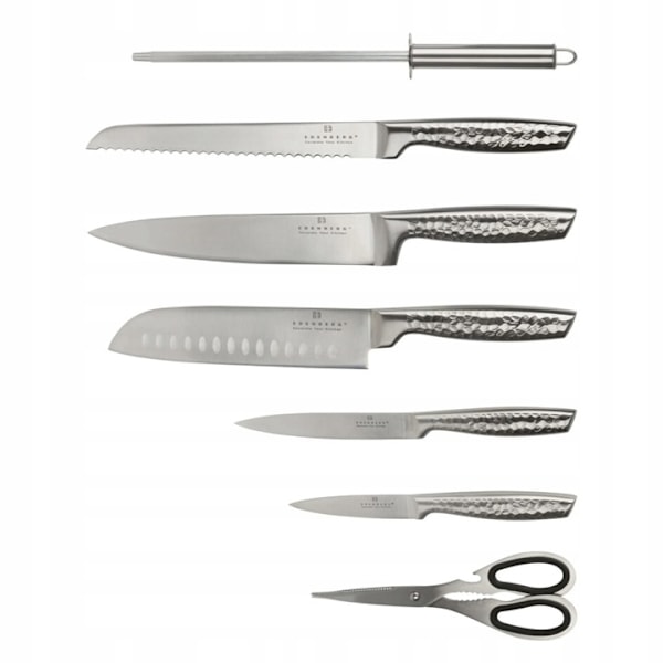 Knivset i kolstål 8 delar med roterande ställ, ergonomiska handtag – Edenberg EB-972