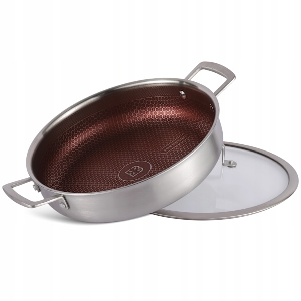 Sautépanna med lock 2,8 L i rostfritt stål med non-stick-beläggning – Edenberg EB-14923