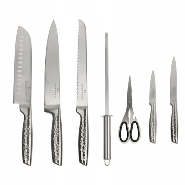 Knivset i kolstål 8 delar med roterande ställ, ergonomiska handtag – Edenberg EB-972