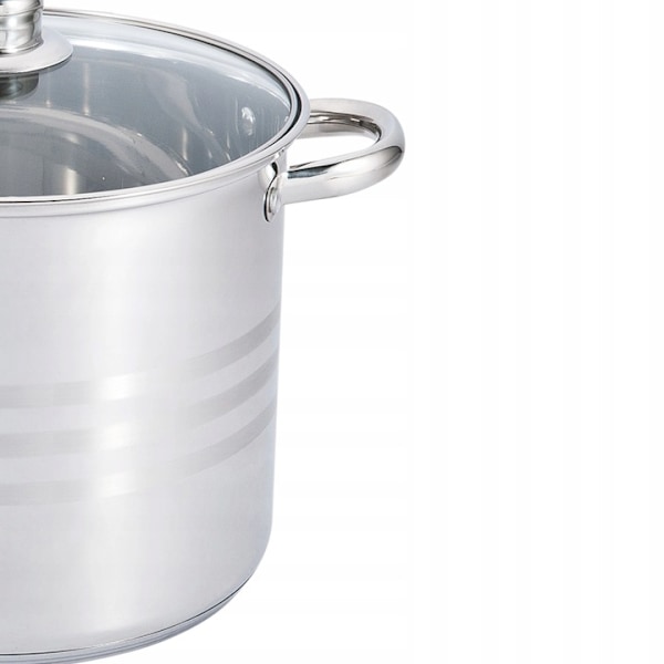 Edenberg Kastrull i rostfritt stål med lock - 8,6 L - Non-stick-beläggning - För induktion och gas - EB-544