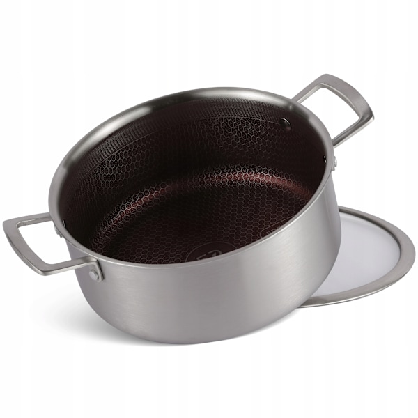 Gryta med lock i rostfritt stål 3,5 L med non-stick-beläggning – Edenberg EB-17057