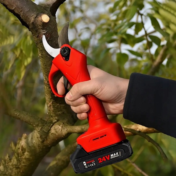 Sekatör Batteridriven 24v Brushless – 2 Batterier+handskar| För Trädgård & Grenklippning