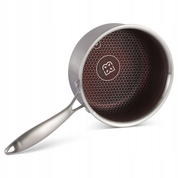 Kastrull med lock 1.5l rostfritt stål Edenberg 16 cm × 8,5 cm - trelagers non-stick-beläggning - alla spishällar - flerskiktsbotten EB-17004
