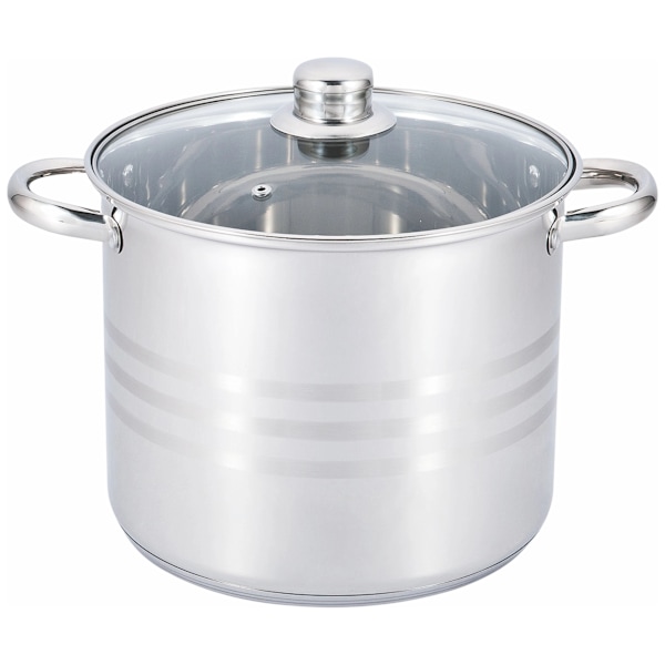 Edenberg Kastrull i rostfritt stål med lock - 8,6 L - Non-stick-beläggning - För induktion och gas - EB-544
