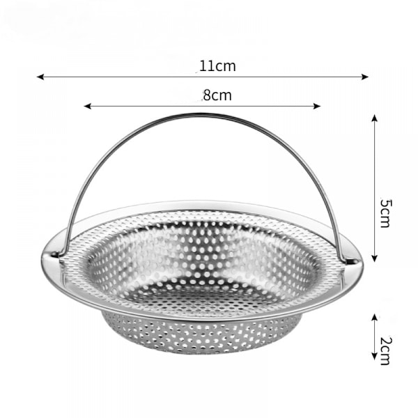 Kökssilsfilter, Duschhårsfilter, Rostfritt Stålsil, Kitch