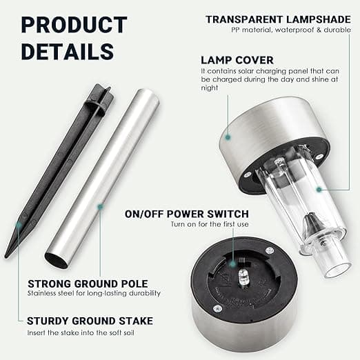 Solcellelamper kompatible Have, LED Landskabslys / Sti Lys Rustfrit stål