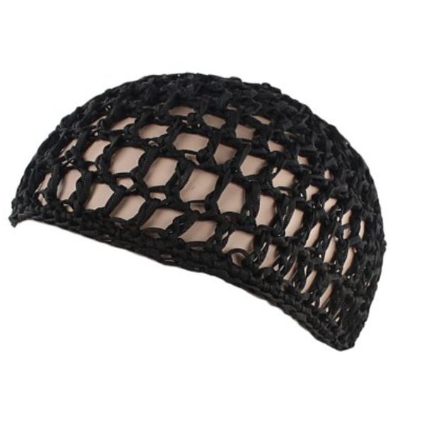 4 st hårsnät för att sova i virkad mössa hårmesh virkad mesh hårnät stickad snood för mjuk rayon (svart+rosa+lila+blå)14*18cm