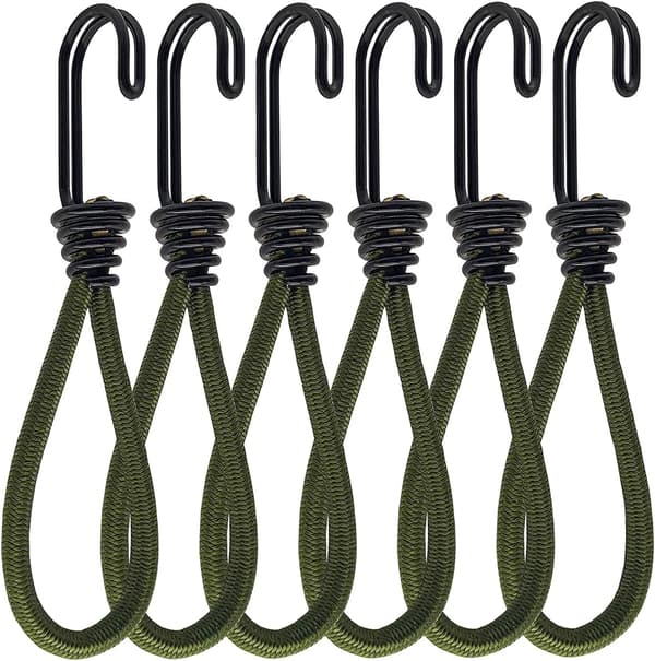 Elastiske gummistropper med krog, krog til elastisk snor eller elastisk snor, elastisk gummielastik, til bannere, telte, soveposer, presenninger