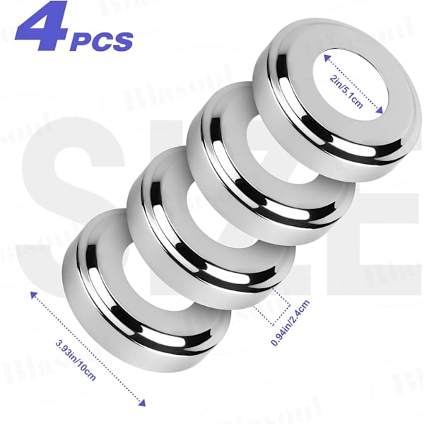 4-pack pool stege täcker - rostfritt stål täcker passar 1,9\" ID rör pool ha