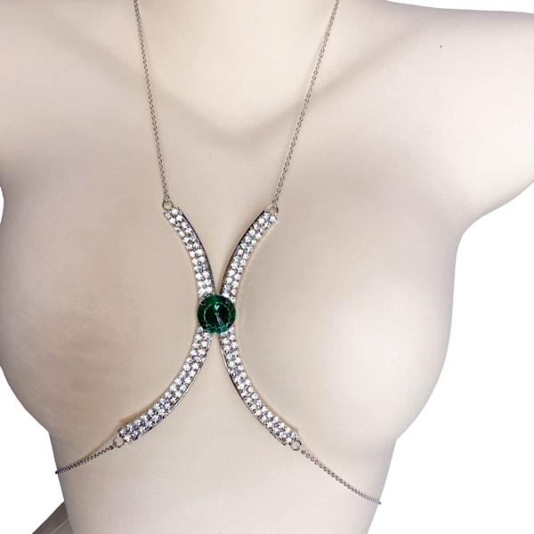 Kvinnors Rhinestone-prydda bröstkedja Bikini Underkläder Kroppssmycken