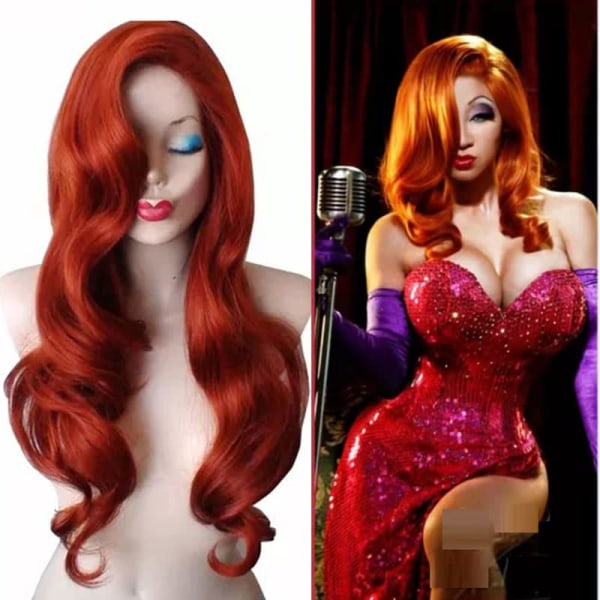 Jessica Rabbit Ariel Parykker Daily Wear Hair Copper Red Cosplay Wig Spira
