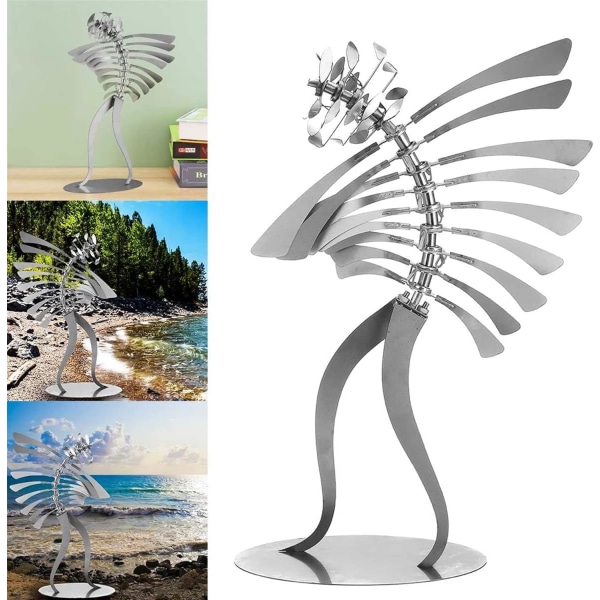 Sjov have humanoid kinetisk energi have statue vind spinner rustfrit stål papir mand vindmølle indretning udendørs vind skulpturer ornamenter