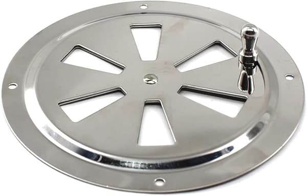 Sett med 2 runde ventilasjonsgitter, 316 rustfritt stål, diameter 12,4 cm