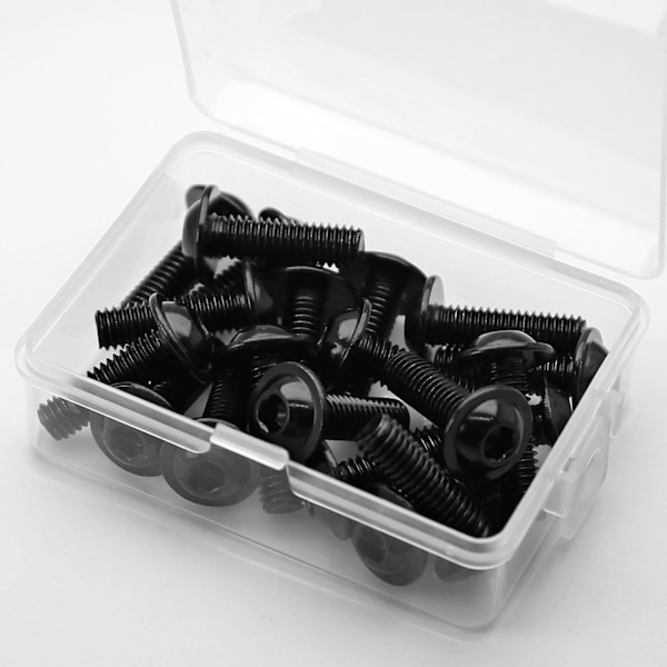 M6 x 18mm Unbrako Skruer 304 Rustfrit Stål Sort Fuld Gevind Cylindrisk Unbrakonøgle Ideel til Møbler Mekanisk Udstyr (100 stk)