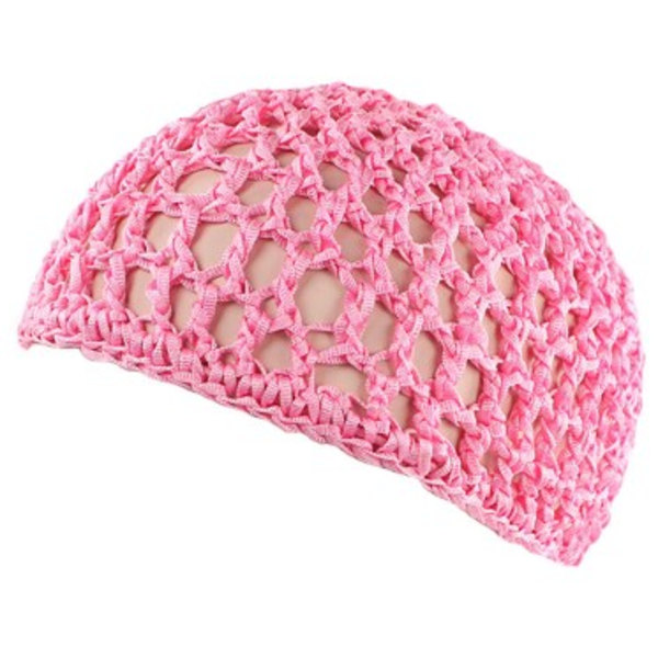 4 st hårsnät för att sova i virkad mössa hårmesh virkad mesh hårnät stickad snood för mjuk rayon (svart+rosa+lila+blå)14*18cm