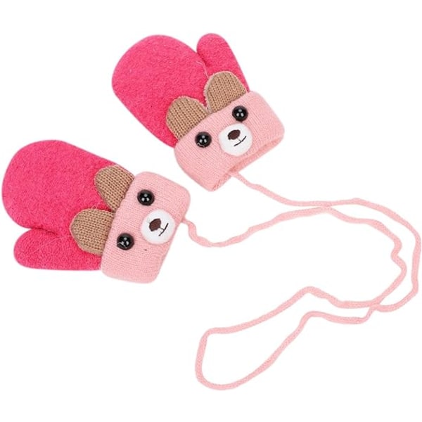 Toddler Vinter Termiska Handskar Varmt Stickade Vantar Baby String Plysch Handskar