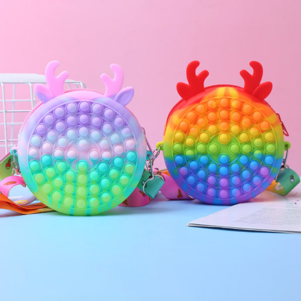 Bag Pop It Fidget Toys - Leke / Sensorisk - Skulderbag MultiColor Brigh