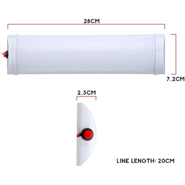 12V bilinnvendige lys, LED-striper, buss campingvogn med bryter, arbeidslys