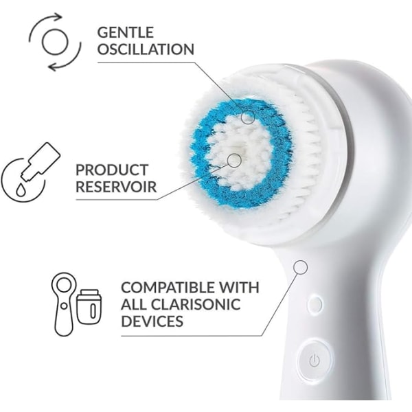 Facial cleansing brush replacement compatible with Clarisonic brush he