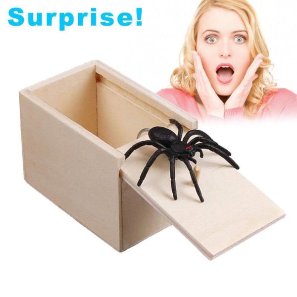 spider in the box spindel trälåda trick upptåg