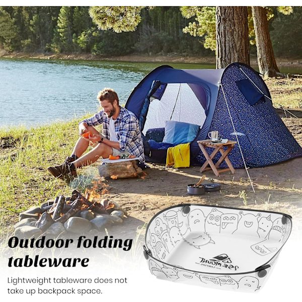 Camping Bärbar Tallrik Vattenkopp Fällbar Bordsset Vikbar Skål Tallrik Kopp Bpa Värmebeständig Ultralätt Campingtillbehör