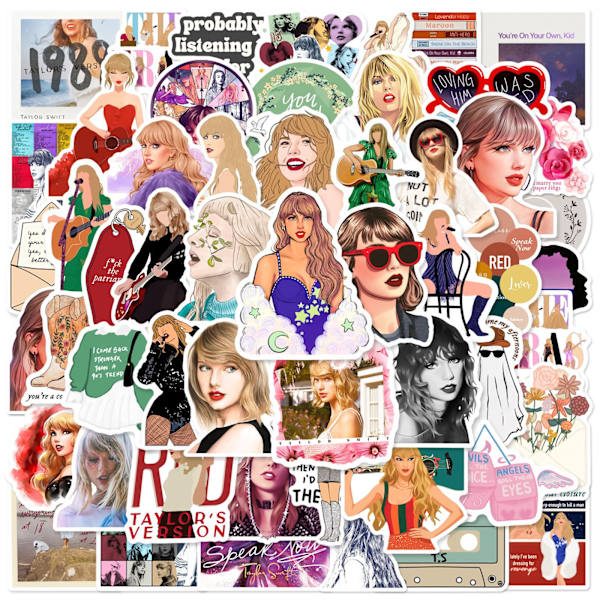 200 kpl/setti Taylor Swift Merch Taylor -tarroja Tarrat Trendy Vinyl La
