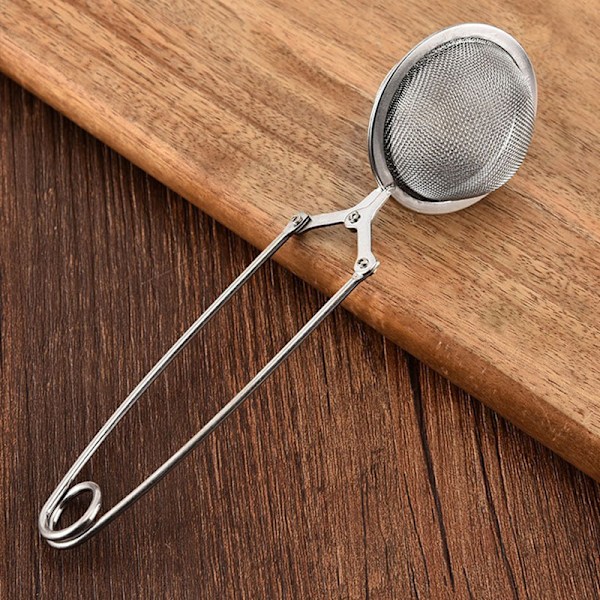 Te-kugle, 5 stk. te-tænger i rustfrit stål, kugleformet te-infuser, finmasket si-tang, te-infuser, til løs te og krydderier Ø