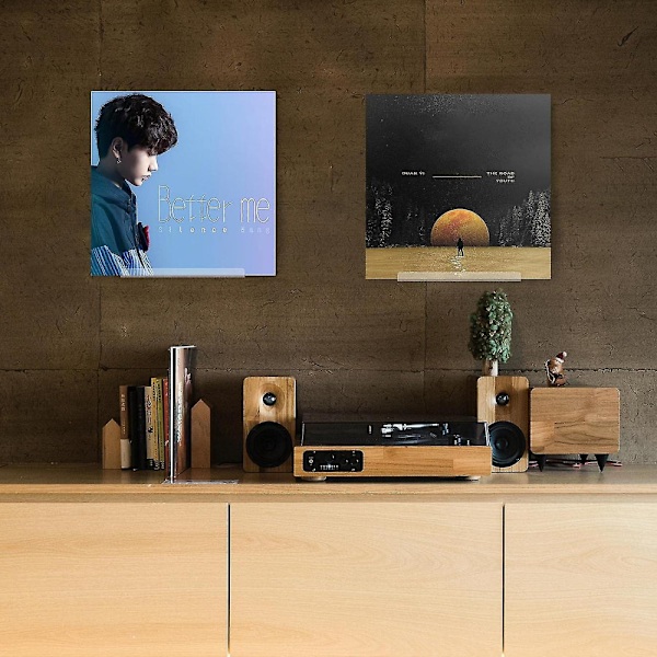 Vinylplatespillhylle Veggmontering | Akrylplateholder | Gjennomsiktige Akryl Vinylplatespill Flytende Hyller