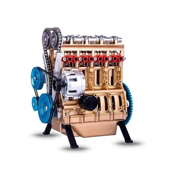 4-cylindrig bilmotorsats Vuxenmodell, motormodell skrivbordsmotor, harts
