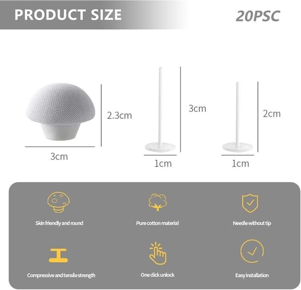 20-pack Täcke Clips, Täcke Fixerare, Vit