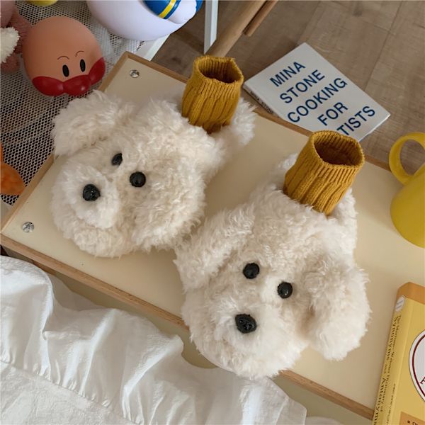 Söta plyschtofflor Kawaii-tofflor Dam Fluffy Kawaii Hemtofflor
